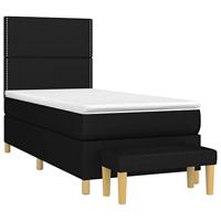 Boxspring met matras stof zwart 90x190 cm - thumbnail