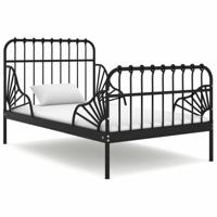 VidaXL Bedframe verlengbaar metaal zwart 80x130/200 cm - thumbnail