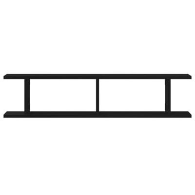 Wandplanken 2 st 90x18x20 cm spaanplaat zwart eikenkleurig Wandplanken 2 st 90x18x20 cm spaanplaat zwart eikenkleurig