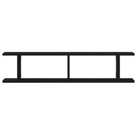 Wandplanken 2 st 90x18x20 cm spaanplaat zwart eikenkleurig - thumbnail