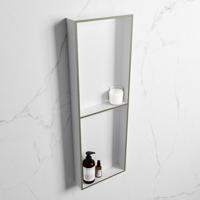 MONDIAZ EASY Nis 149,5x29,5cm in solid surface kleur Army | Talc. 2 vakken geschikt voor in- of opbouw - thumbnail