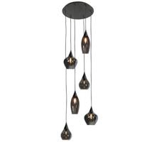 Highlight HanglampCambio zwart 6-lichts smoke glas - H5859.01 - thumbnail