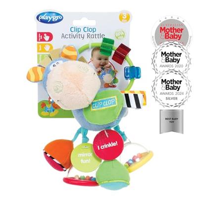 Playgro Paarden rammelaar blauw