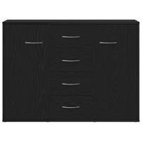 Dressoir 88x30x64 cm bewerkt hout zwart eikenkleurig - thumbnail