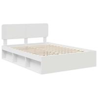 Bedframe met hoofdeinde Wit 140 x 190 cm Massief grenenhout - thumbnail