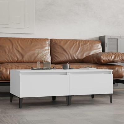 Bijzettafels 2 st 50x46x35 cm bewerkt hout wit Bijzettafels 2 st 50x46x35 cm bewerkt hout wit