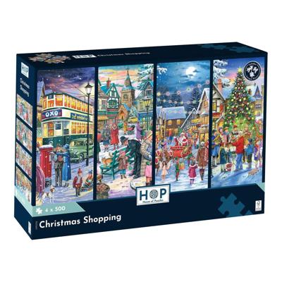 Christmas Shopping Puzzel 4x 500 Stukjes