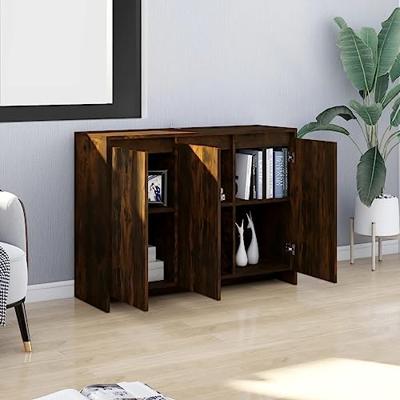 Dressoir 102x33x75 cm bewerkt hout gerookt eikenkleurig