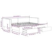 Slaapbank met onderschuifbed en lades 90x190 cm stof zwart - thumbnail