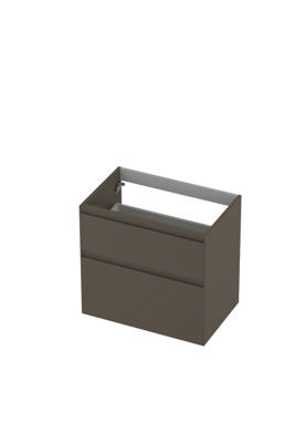 INK - Onderkast 2 Laden Greeploos Gelakt 45gr A-symmetrisch - 700x450x650 Mm - Mat Taupe