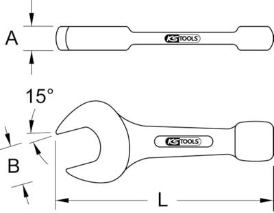 KS Tools 9637638 963.7638 Slagsteeksleutel Sleutelbreedte (metrisch) 50 mm