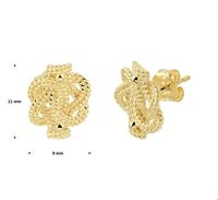 TFT Oorknoppen Mattenklopper Geelgoud Glanzend 11 mm x 9 mm - thumbnail