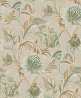 Dutch Wallcoverings Arabesque - Cecelia Beige Green - Beige/Groen - thumbnail