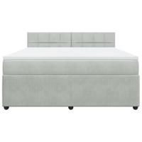 Boxspring met matras fluweel lichtgrijs 180x200 cm - thumbnail