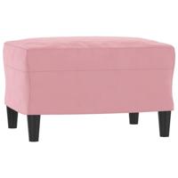Fauteuil met voetenbank 60 cm fluweel roze - thumbnail