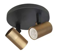 Highlight Spot Picollo 2 lichts Ø 15 cm incl mini GU10 zwart goud - thumbnail