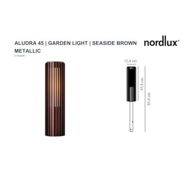Nordlux Paallamp Aludra E27 bruin IP44 45cm - 4800842