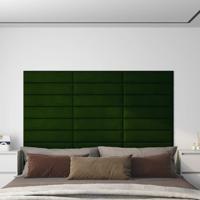 Wandpanelen 12 st 1,08 m 60x15 cm fluweel donkergroen - thumbnail