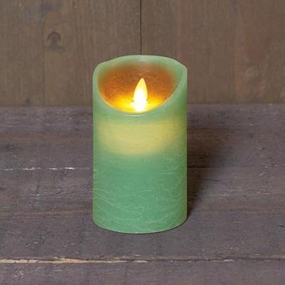 Kaars Jade Groen Wax Rustiek Bewegende Vlam 7,5X12,5Cm3Xaaa/Timer Anna's Collection - Annas collection - thumbnail
