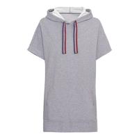 Oversized shirt van bio-katoen met capuchon en tunnelkoordje, grijs-gemêleerd 40/42 - thumbnail