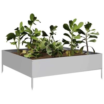 VidaXL Plantenbak verhoogd 100x100x33,5 cm gegalvaniseerd staal VidaXL Plantenbak verhoogd 100x100x33,5 cm gegalvaniseerd staal