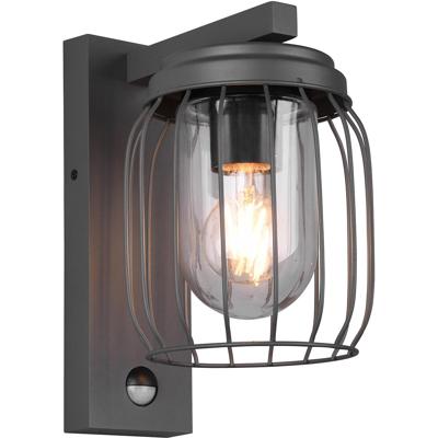 LED Wandlamp Buiten met Bewegingssensor - E27 Fitting - IP44 - Antraciet