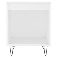 Nachtkastje 40x35x50 cm bewerkt hout wit - thumbnail