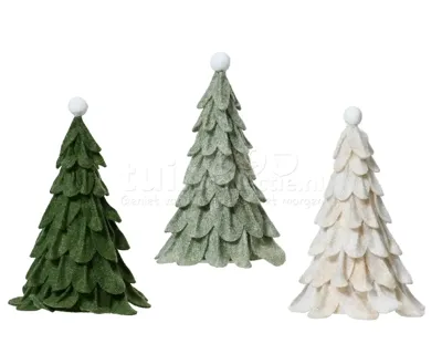 Kerstboompje Vilt 24cm Assorti 1st