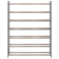 VidaXL Schoenenrek 90x24x117 cm bewerkt hout grijs - thumbnail