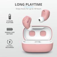 Trust Mobile Nika Compact Draadloze Bluetooth Oordopjes Wireless Earphones (18 uur speeltijd in totaal, ingebouwde microfoon, TWS) - Roze - thumbnail