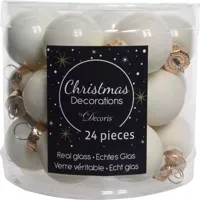 Kerstballen Glas Ø2,5cm Wol Wit 24st - thumbnail