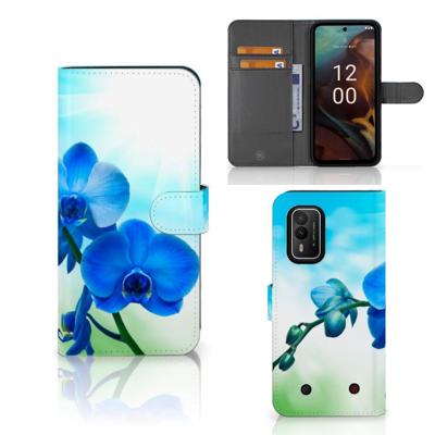 Nokia XR21 Hoesje Orchidee Blauw - Cadeau voor je Moeder Nokia XR21 Hoesje Orchidee Blauw - Cadeau voor je Moeder