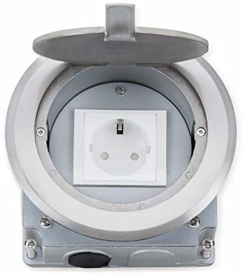 LEDmaxx 105628 1-voudig Vloerinbouw-contactdoos Aanraakbeveiliging IP20 Aluminium