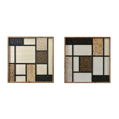 Schilderij Home ESPRIT Pijnboom Gerecycleerd Hout 82 x 4 x 82 cm