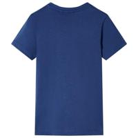 Kindershirt met scooterprint 128 donkerblauw - thumbnail