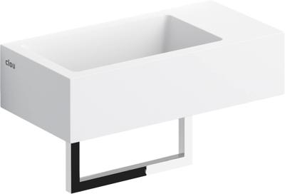 Fontein Clou Flush 3 36x18x9cm Aluite Inclusief Handdoekhouder Chroom (Met Voorbewerkt Kraangat Rechts)