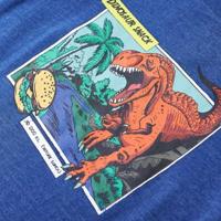 Kindershirt dinosaurusprint 104 gemleerd donkerblauw - thumbnail