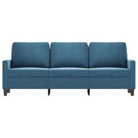 Driezitsbank 180 cm fluweel blauw - thumbnail