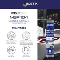 Sigillante per auto/nautica - BOSTIK - Fixpro MSP 104 - Adesivo e sigillante - Resistente alle intemperie e all'acqua di mare - Nero - 290 ml - thumbnail