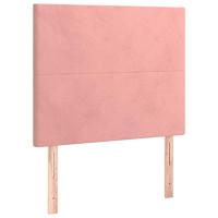 Bedframe met hoofdeinde fluweel roze 80x200 cm - thumbnail