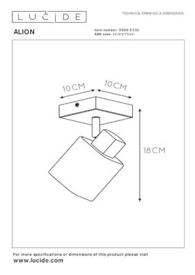 Lucide ALION - Plafondspot - 1xE14 - Zwart