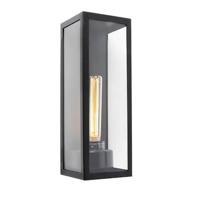 QAZQA Moderne rechthoekige buiten wandlamp zwart met glas - Rotterdam - thumbnail
