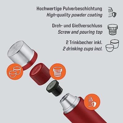 Esbit Sculptor Thermosfles - 1L - Bordeaux Rood - RVS - 2 Bekers