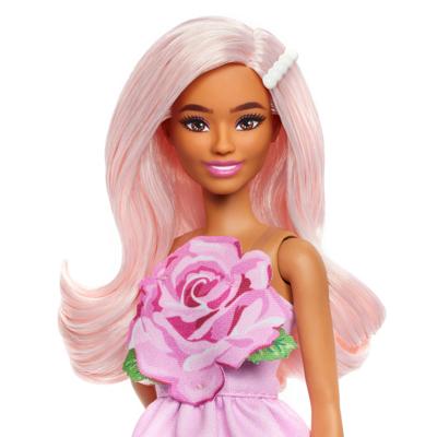 Barbie Fashionista pop in jurk met roos