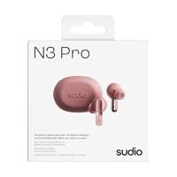 sudio N3Pro Poeder roze - de dag-tot-nacht oordopjes met ruisonderdrukking. Actieve ruisonderdrukking (35dB), speelduur van 5,5 uur, IPX4, microfoons om gesprekken aan te nemen, Bluetooth 5.4 - thumbnail