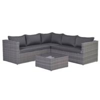 Montana loungeset 4-delig earl grey / donker antraciet- - - Garden Impressions - thumbnail