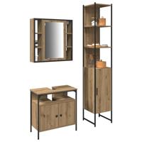 Badkamermeubelset met plank 3 pcs Artisan Eiken Bewerkt hout - thumbnail
