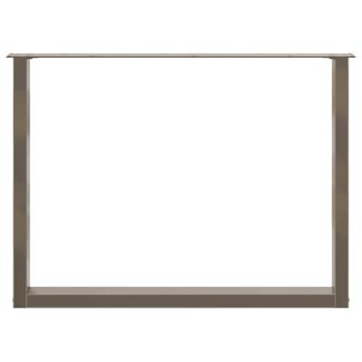 Eettafelpoten 3 st U-vormig 100x(72-73) cm staal naturel