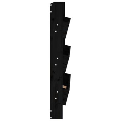 Plantenbak wandmontage 3-laags 60x18,5x110 cm grenenhout zwart - thumbnail
