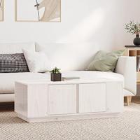 Salontafel 110x50x40 cm massief grenenhout wit - thumbnail